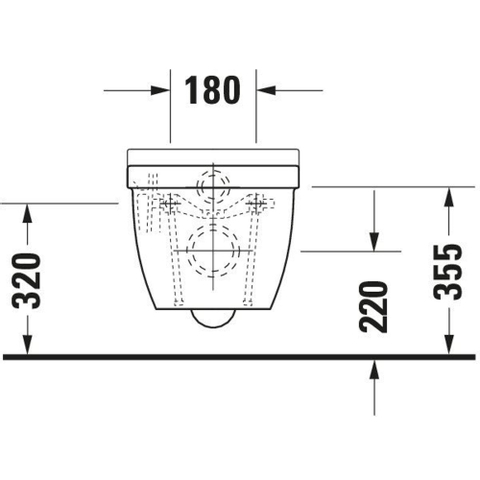 Duravit Starck 3 WC suspendu à fond creux accrochement caché avec Wondergliss Blanc 0293375