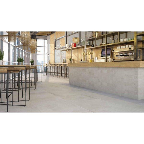 ÉCHANTILLON Ceralto Gavira Plank Carrelage mural 32x100cm 9.7mm rectifié biscuit blanc Moon SW912202
