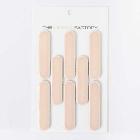 ÉCHANTILLON The Mosaic Factory Sevilla carreau mosaïque 2,3x9,8x0,6cm pour mur kitkat oval finger Céramique Brillant Rose SW862273