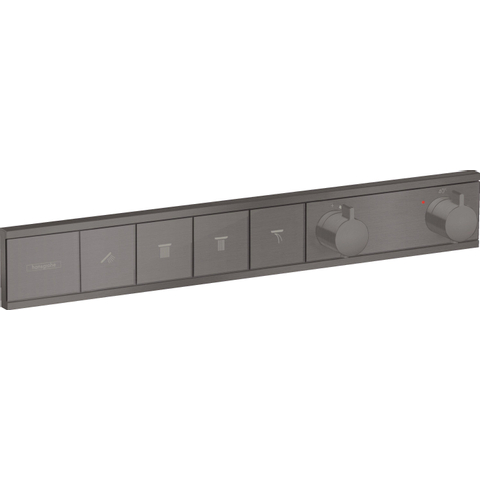 Hansgrohe RainSelect pièce de finition pour robinet de douche encastré thermostatique avec 4 fonctions 59.8x90cm chrome brossé noir SW385574