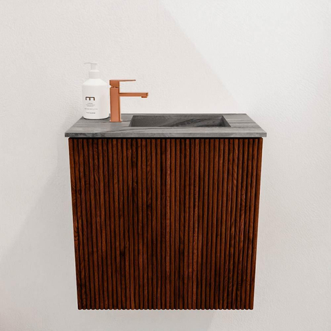 Mondiaz JOYA-DLUX 40cm toiletmeubel - kleur Ruby - Wastafel FAYE positie Rechts 1 kraangat kleur Sombra. SW1425642
