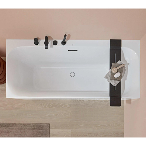 Villeroy & Boch Loop & Friends kunststof duobad acryl rechthoekig square - 180x80x47cm - Stone White (mat wit) SW702031