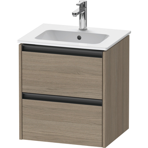 Duravit Ketho.2 Wastafelonderkast - 51x42x54.9cm geschikt - voor 1 waskom - spaanplaat Eiken (terra) - mat eiken terra (hout) SW773037