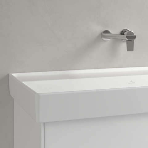 Villeroy & Boch Collaro meubelwastafel - 100x47cm - zonder overloop - zonder kraangaten CeramicPlus - Stone White (mat wit) SW358379