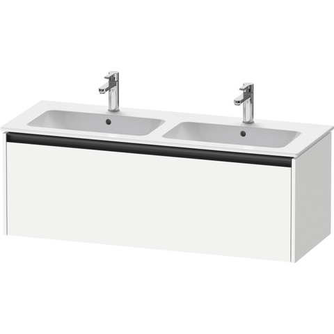Duravit Ketho.2 Wastafelonderbouwkast - met 1 lade - voor dubbele wastafel - 128x48x44cm - met greep antraciet - wit mat SW771841