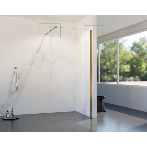 Fortifura Galeria profielset - 200cm + stabilisatiestang - 120cm - PVD - geborsteld koper SW968239
