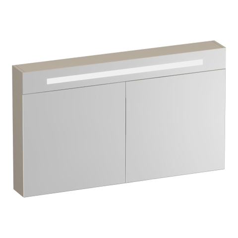 BRAUER Promise Deluxe armoire de toilette - 120x70x15cm - avec éclairage - 2 portes miroir double face - beige mat SW1203660