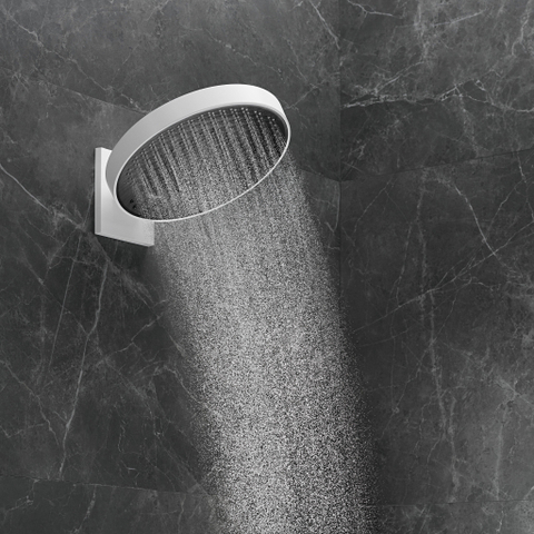 Hansgrohe RainFinity PowderRain - hoofddouche 360 - 3jet - met douchearm 10-30° verticaal kantelbaar - diameter 36cm - mat wit SW358868
