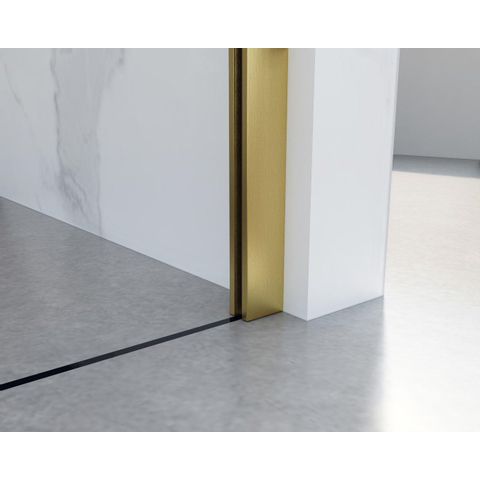 Fortifura Galeria Douche à l'italienne - 100x200cm - verre clair - Laiton brossé SW876744