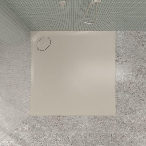 Villeroy & Boch Ecora douchebak - 100x100x3.5cm - hoekafvoer - almond (beige) SW1558931