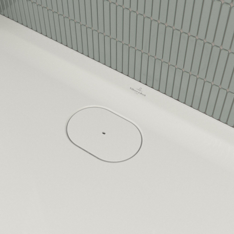 Villeroy & Boch Ecora douchebak - 100x90x3.5cm - afvoer lange zijde - white alpine (wit) SW1558944