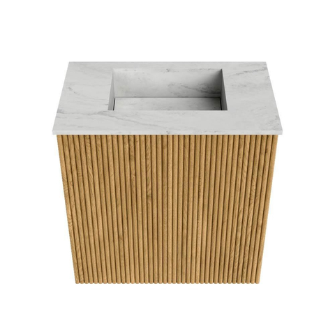 Mondiaz JOYA-DLUX Meuble de toilette 40cm - couleur Chêne - Vasque FAYE position Milieu Sans trou de robinet couleur Opalo. SW1422092
