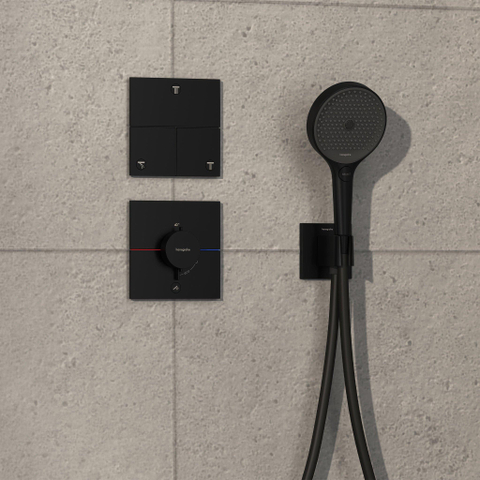 Hansgrohe ShowerSelect Comfort E Mitigeur thermostatique - encastré - 1 fonction - sortie supplémentaire - noir mat SW918006
