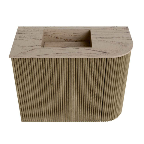 Mondiaz JOYA-DLUX 51.6cm toiletmeubel - ronding rechts kleur Dusk - Wastafel FAYE positie Links Zonder kraangat kleur Arena. SW1425758