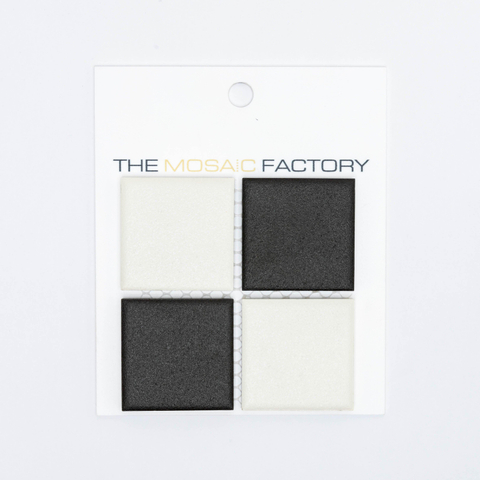 ÉCHANTILLON The Mosaic Factory London carreau mosaïque 4,8x4,8x0,6cm pour sol pour intérieur et extérieur carré Céramique Damier Mix Super blanc et noir SW862101