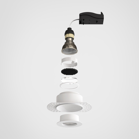 Astro Trimless Slimline spot encastré Round Fixed IBS IP65 excl. GU10 blanc mat SW640149