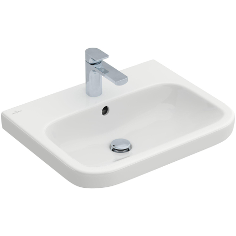 Villeroy & Boch Architectura wastafel onderzijde - geslepen - 60x47cm - met kraangat - met overloop - White Alpine (glans wit) 1025266