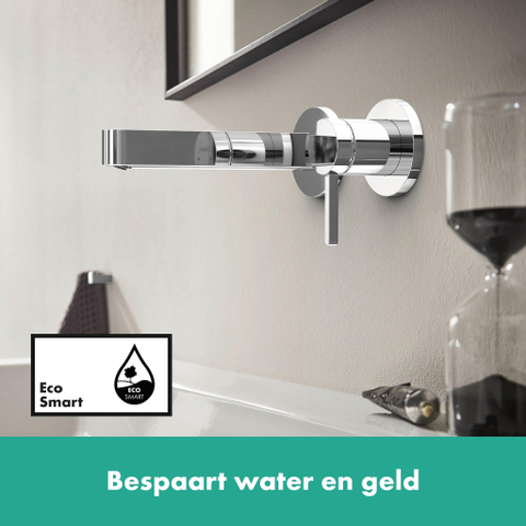 Hansgrohe Finoris 1 greeps wastafelkraan - inbouw - voorsprong 168 mm - met afvoerplug - hoogglans chroom SW651287