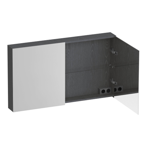 BRAUER Impress spiegelkast – 119x70x15 cm – 2 deuren, dubbelzijdige spiegeldeuren – Timber Grey SW1199029