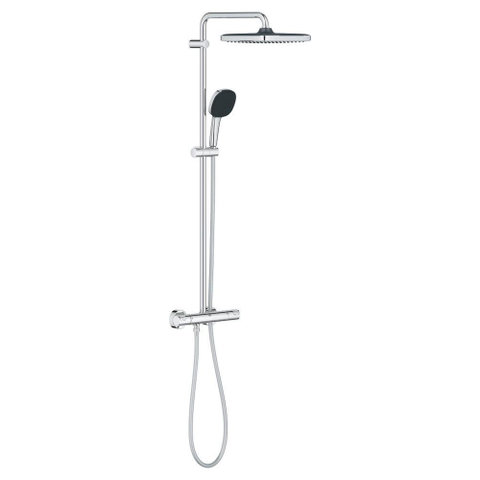 Grohe Vitalio Comfort 250 Douchesysteem - thermostatisch - hoofddouche 1 straalsoort - handdouche 2 straalsoorten - chroom SW1028082