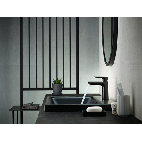 Hansgrohe Talis e Eengreeps wastafelmengkraan - 110 - coolstart - met PopUp - trekwaste - mat zwart SW297298