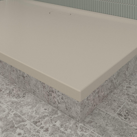 Villeroy & Boch Ecora douchebak - 150x90x3.5cm - afvoer lange zijde - almond (beige) SW1558934