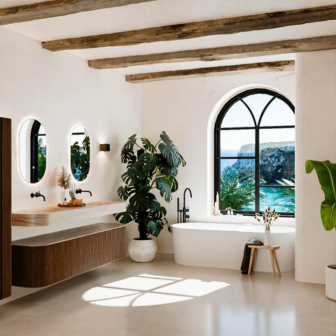 MONDIAZ THOR-DLUX Meuble de salle de bains - 190cm - arrondi gauche + droite - couleur Walnut - 2 tiroirs et 2 portes - Vasque suspendue CLOUD Double sans trou de robinet - couleur Saba SW1466663