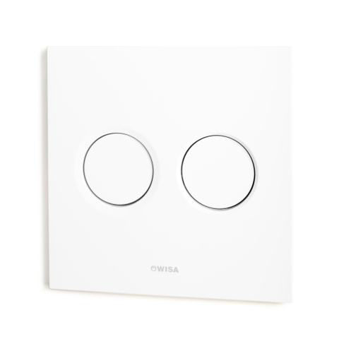 Wisa Luga bedieningsplaat kunststof pneumatisch 16x16cm met dualflush voor XS WC element wit 0701540