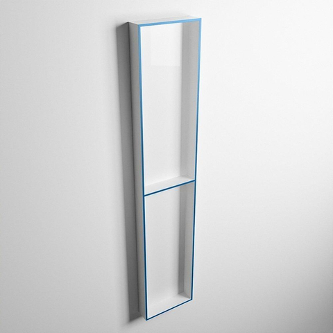 Mondiaz Easy nis 29.5x89.5x8cm voor Inbouw/opbouw 2 open vakken Solid surface Talc/Jeans SW643810