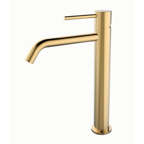 Wiesbaden Style XL wastafelkraan hoog - PVD - geborsteld messing (goud) SW417817