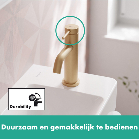 Hansgrohe Tecturis s 1 greeps wastafelkraan - 80 - coolstart - zonder waste set - geborsteld brons SW918790