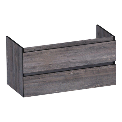 BRAUER Joy Edge meuble sous-lavabo 100 2 tiroirs à fermeture douce - sans poignées - 1 découpe pour siphon - Driftwood SW1200807