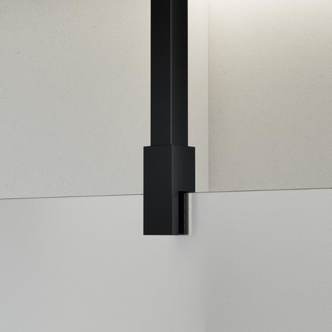 Fortifura Galeria Douche à l'italienne - 60x200cm - Verre dépoli - Bras plafond - Noir mat SW957684