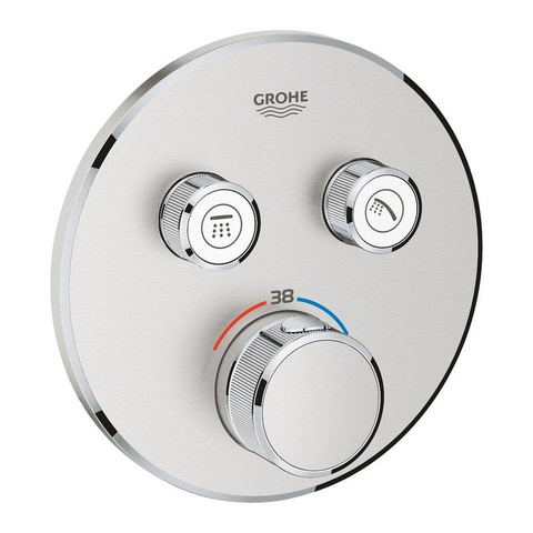 Grohe SmartControl Doucheset - inbouwthermostaat - inbouwbox - hoofddouche - handdouche - handdouchehouder - doucheslang - Brushed Supersteel (RVS) SW1208387