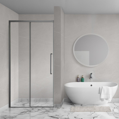 Aqua Vista Lokla Linea nisdeur - 100x200cm - incl. montageset - gunmetal SW1209670