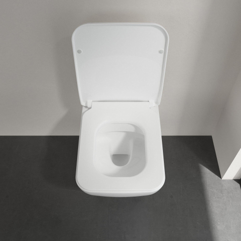 Villeroy & Boch Avento wastafel - compact - 55x37cm - met kraangat - met overloop ceramic plus - White Alpine (glans wit) SW59858