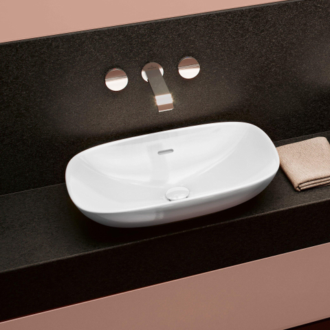 Villeroy & Boch Loop & friends lavabo à poser - 56x38cm - rectangulaire avec trop-plein CeramicPlus blanc SW644148