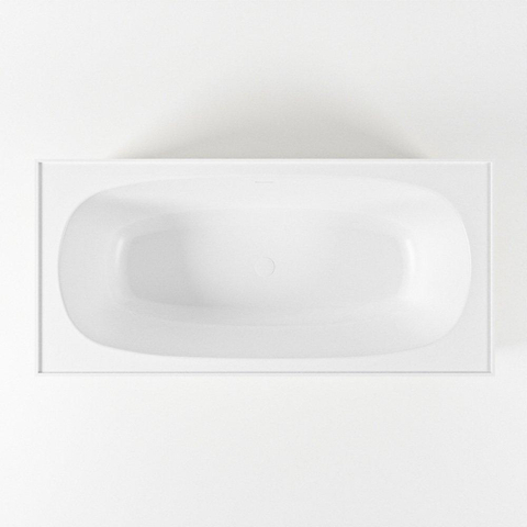 MONDIAZ FREEZE Baignoire autoportante - 180x85cm - Solid surface - lin mat / talc (beige / blanc) SW491446