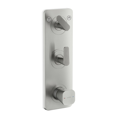 Hansgrohe Axor Citterio C afbouwdeel v. inbouw douchekraan thermostatisch m. plaat v. 2 functiesen cubic cutbrushed nickel SW1151999