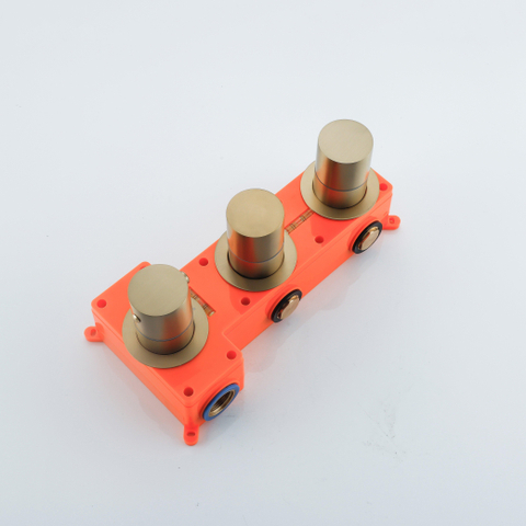Fortifura Nebbio Robinet thermostatique encastré - 2 voies - extensible à 3 ou 4 voies - laiton brossé PVD (or) SW1417139