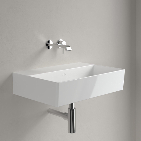 Villeroy & Boch memento 2.0 wastafel - voor handdoekhouders - 60x42cm - zonder overloop - zonder kraangat - White Alpine (glans wit) SW358407
