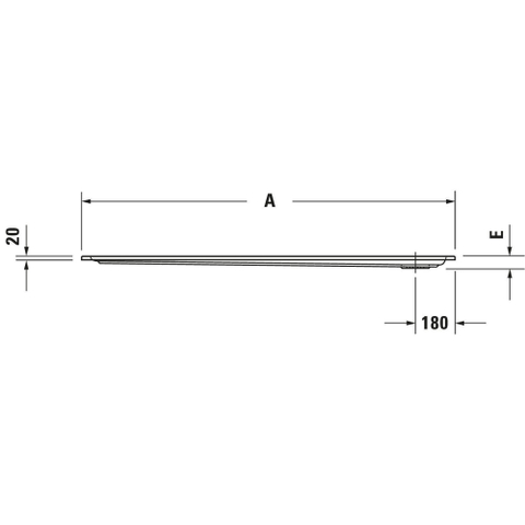 Duravit Starck Slimline Kunststof douchebak acryl rechthoekig - 180x90x6.5cm - zonder poten - wit 0297251