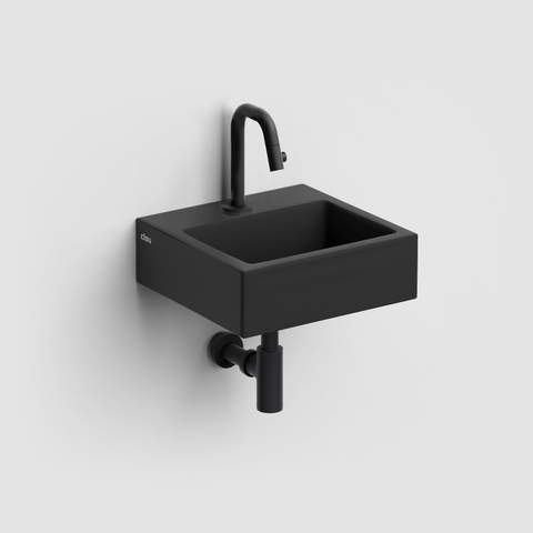 Clou Flush 1 fontein 28x27cm kraangat Keramiek Zwart mat SW9356