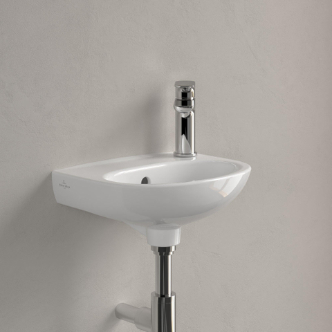 Villeroy & Boch O.novo Lave-mains ovale - 360 x 275 x 145 mm - s/trou de rob. a/trop-plein - blanc Alpin CeramicPlus SW878434