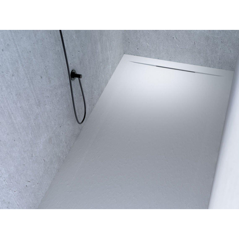 Riho Isola Receveur de douche 90x90x3cm Marbre de synthèse Structure ardoise mat anthracite SW412113