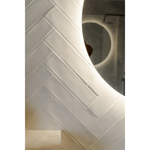 Terravito Pavero carreau mural - 7,5x30cm - 8,6mm - Rectangulaire - crème mat SW359853