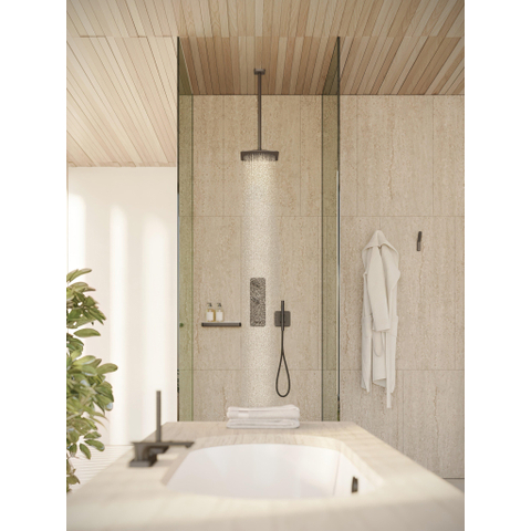 AXOR Citterio C hoofddouche - 27x27cm - met plafondaansluiting - brushed black chrome (zwart) SW1152116