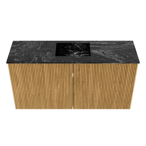 Mondiaz JOYA-DLUX Meuble de toilette 80cm - couleur Chêne - Vasque FAYE position Milieu Sans trou de robinet couleur Lava SW1422047