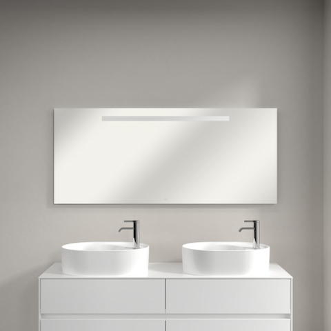Villeroy & Boch More to see one spiegel - met geïntegreerde led verlichting - 140x60cm - inclusief bevestiging - Glass (glans wit) SW454447