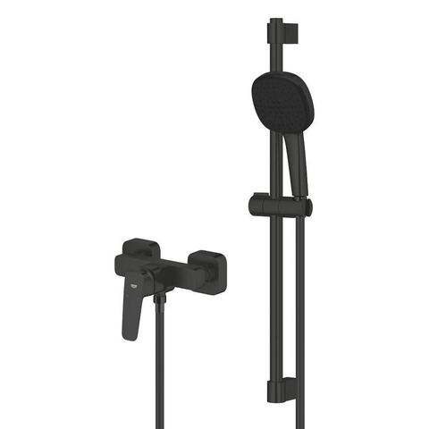 Grohe Cubeo Douchemengkraan set - glijstang - met douchegarnituur - mat zwat SW1185558